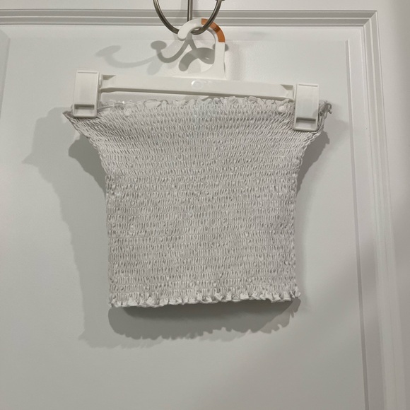 White Ruched Tube Top - Picture 1 of 4